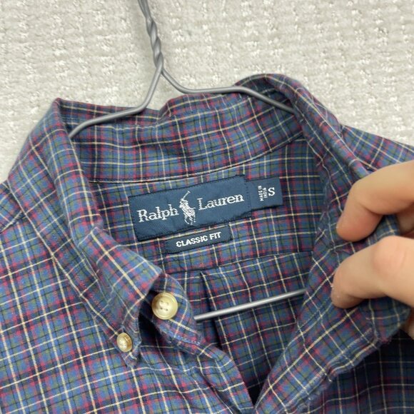 Polo Ralph Lauren Oxford Shirt Mens S Multicolor Plaid Long Sleeve Button Up - Picture 5 of 11